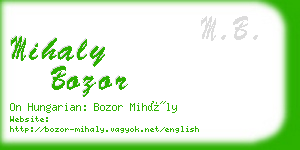 mihaly bozor business card